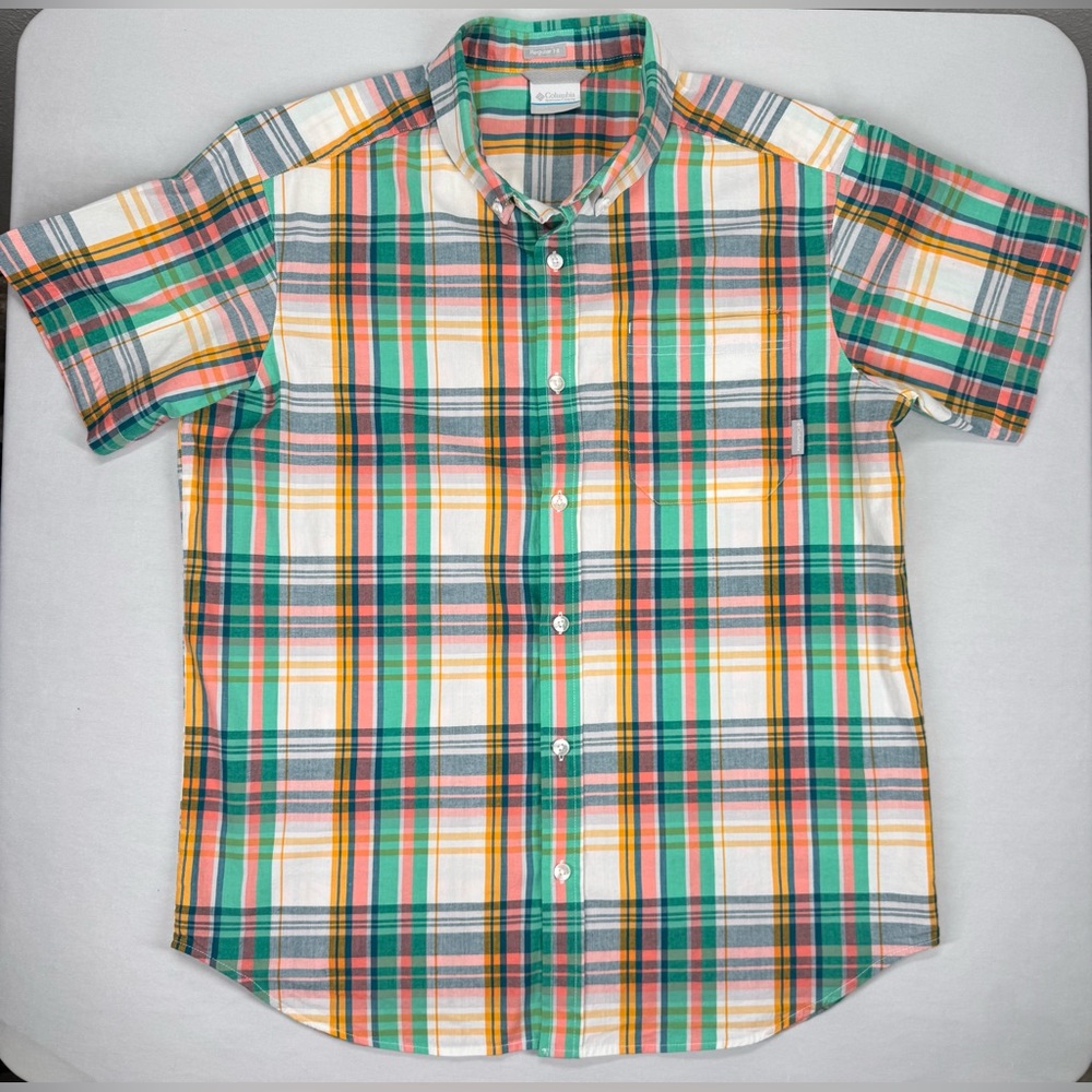 2 Columbia Rapid Rivers Multicolor Plaid Button-Down Shirts Large Regular Fit - Picture 2 of 9